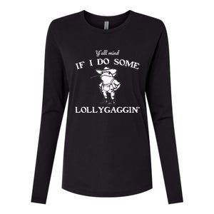 YAll Mind If I Do Some Lollygaggin Funny Frog Womens Cotton Relaxed Long Sleeve T-Shirt