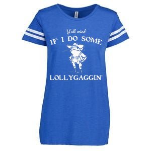 YAll Mind If I Do Some Lollygaggin Funny Frog Enza Ladies Jersey Football T-Shirt