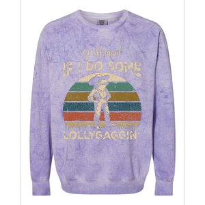 YAll Mind If I Do Some Lollygagging Funny Cowboy Frog Colorblast Crewneck Sweatshirt