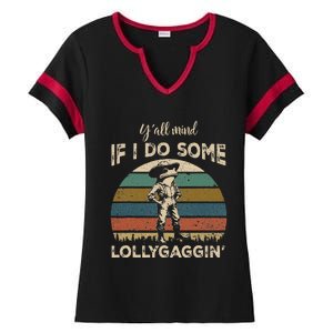 YAll Mind If I Do Some Lollygagging Funny Cowboy Frog Ladies Halftime Notch Neck Tee