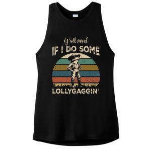 YAll Mind If I Do Some Lollygagging Funny Cowboy Frog Ladies PosiCharge Tri-Blend Wicking Tank