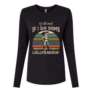 YAll Mind If I Do Some Lollygagging Funny Cowboy Frog Womens Cotton Relaxed Long Sleeve T-Shirt