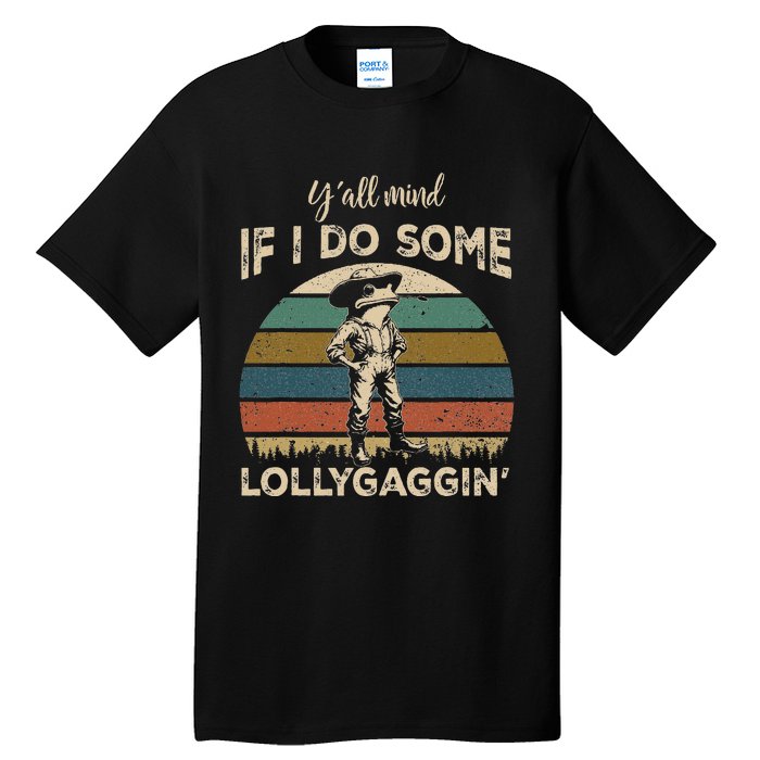 YAll Mind If I Do Some Lollygagging Funny Cowboy Frog Tall T-Shirt