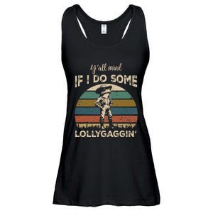 YAll Mind If I Do Some Lollygagging Funny Cowboy Frog Ladies Essential Flowy Tank