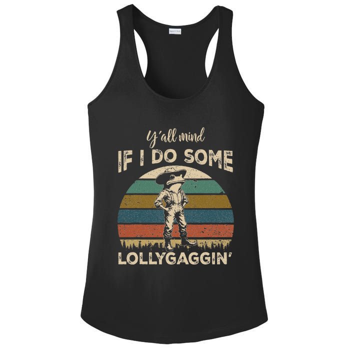 YAll Mind If I Do Some Lollygagging Funny Cowboy Frog Ladies PosiCharge Competitor Racerback Tank