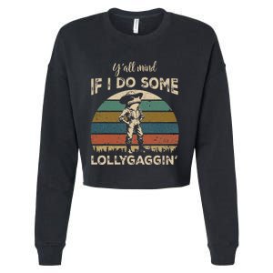 YAll Mind If I Do Some Lollygagging Funny Cowboy Frog Cropped Pullover Crew