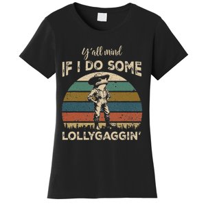 YAll Mind If I Do Some Lollygagging Funny Cowboy Frog Women's T-Shirt