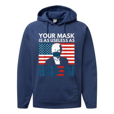 Your Mask Is As Useless as Biden Anti Biden Sucks Political Performance Fleece Hoodie