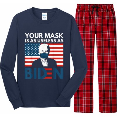 Your Mask Is As Useless as Biden Anti Biden Sucks Political Long Sleeve Pajama Set