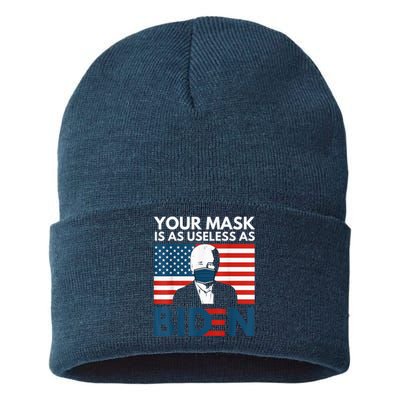 Your Mask Is As Useless as Biden Anti Biden Sucks Political Sustainable Knit Beanie