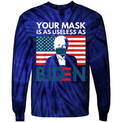 Your Mask Is As Useless as Biden Anti Biden Sucks Political Tie-Dye Long Sleeve Shirt