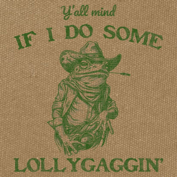 YAll Mind If I Do Some Lollygagging Funny Cowboy Frog Cotton Canvas Backpack