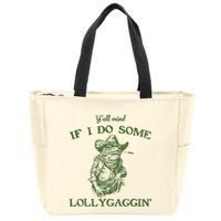 YAll Mind If I Do Some Lollygagging Funny Cowboy Frog Zip Tote Bag
