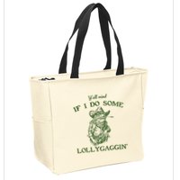 YAll Mind If I Do Some Lollygagging Funny Cowboy Frog Zip Tote Bag
