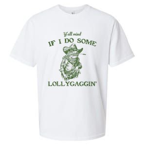 YAll Mind If I Do Some Lollygagging Funny Cowboy Frog Sueded Cloud Jersey T-Shirt