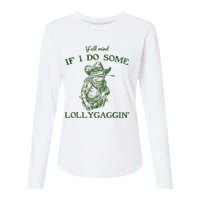 YAll Mind If I Do Some Lollygagging Funny Cowboy Frog Womens Cotton Relaxed Long Sleeve T-Shirt