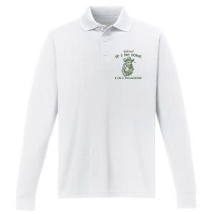 YAll Mind If I Do Some Lollygagging Funny Cowboy Frog Performance Long Sleeve Polo