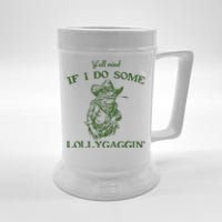 YAll Mind If I Do Some Lollygagging Funny Cowboy Frog Beer Stein