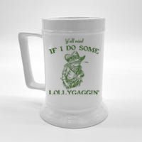 YAll Mind If I Do Some Lollygagging Funny Cowboy Frog Beer Stein