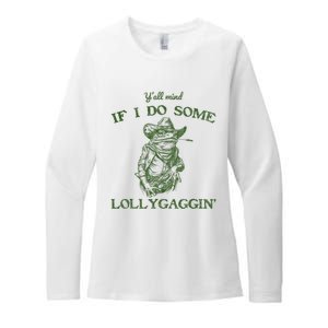 YAll Mind If I Do Some Lollygagging Funny Cowboy Frog Womens CVC Long Sleeve Shirt