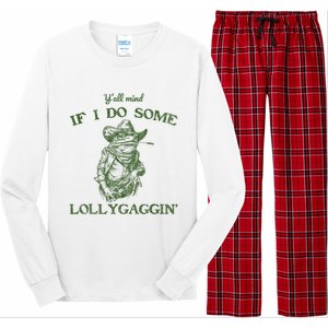 YAll Mind If I Do Some Lollygagging Funny Cowboy Frog Long Sleeve Pajama Set