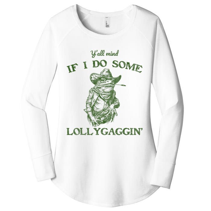 YAll Mind If I Do Some Lollygagging Funny Cowboy Frog Women's Perfect Tri Tunic Long Sleeve Shirt