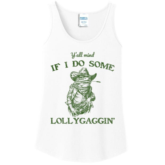 YAll Mind If I Do Some Lollygagging Funny Cowboy Frog Ladies Essential Tank