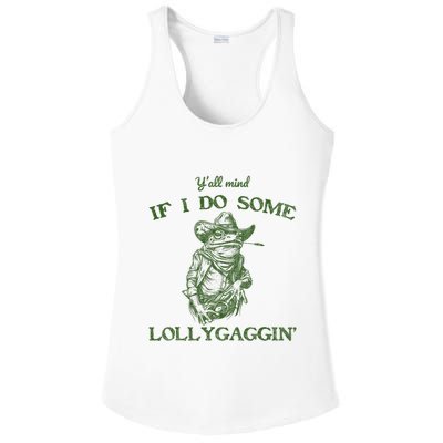 YAll Mind If I Do Some Lollygagging Funny Cowboy Frog Ladies PosiCharge Competitor Racerback Tank