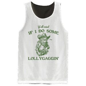 YAll Mind If I Do Some Lollygagging Funny Cowboy Frog Mesh Reversible Basketball Jersey Tank