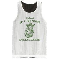 YAll Mind If I Do Some Lollygagging Funny Cowboy Frog Mesh Reversible Basketball Jersey Tank