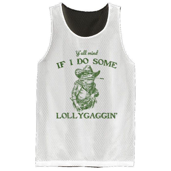 YAll Mind If I Do Some Lollygagging Funny Cowboy Frog Mesh Reversible Basketball Jersey Tank