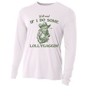 YAll Mind If I Do Some Lollygagging Funny Cowboy Frog Cooling Performance Long Sleeve Crew