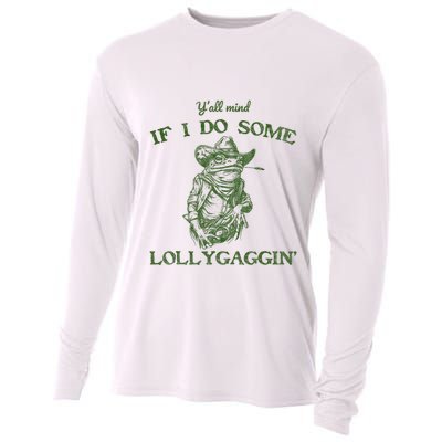 YAll Mind If I Do Some Lollygagging Funny Cowboy Frog Cooling Performance Long Sleeve Crew