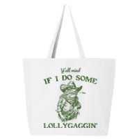 YAll Mind If I Do Some Lollygagging Funny Cowboy Frog 25L Jumbo Tote