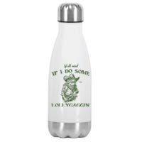 YAll Mind If I Do Some Lollygagging Funny Cowboy Frog Stainless Steel Insulated Water Bottle