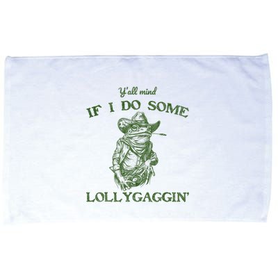 YAll Mind If I Do Some Lollygagging Funny Cowboy Frog Microfiber Hand Towel