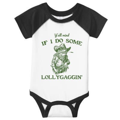 YAll Mind If I Do Some Lollygagging Funny Cowboy Frog Infant Baby Jersey Bodysuit