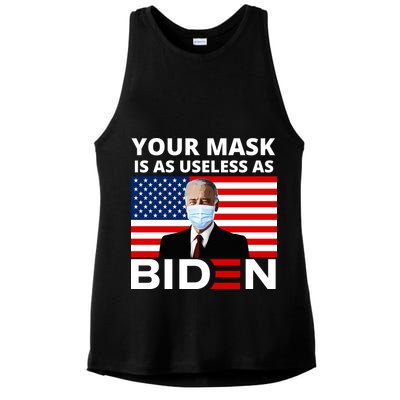 Your Mask Is As Useless As Biden Funny Ladies PosiCharge Tri-Blend Wicking Tank
