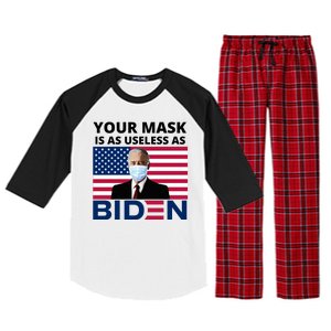 Your Mask Is As Useless As Biden Funny Raglan Sleeve Pajama Set