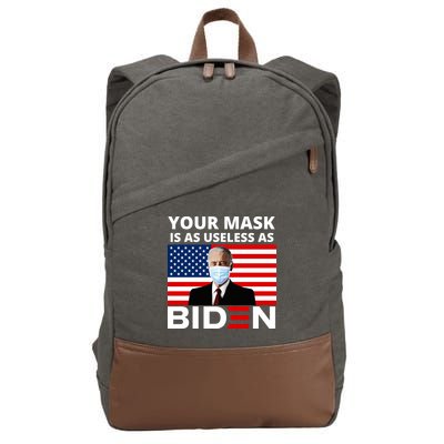 Your Mask Is As Useless As Biden Funny Cotton Canvas Backpack