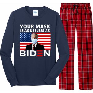 Your Mask Is As Useless As Biden Funny Long Sleeve Pajama Set