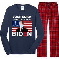 Your Mask Is As Useless As Biden Funny Long Sleeve Pajama Set