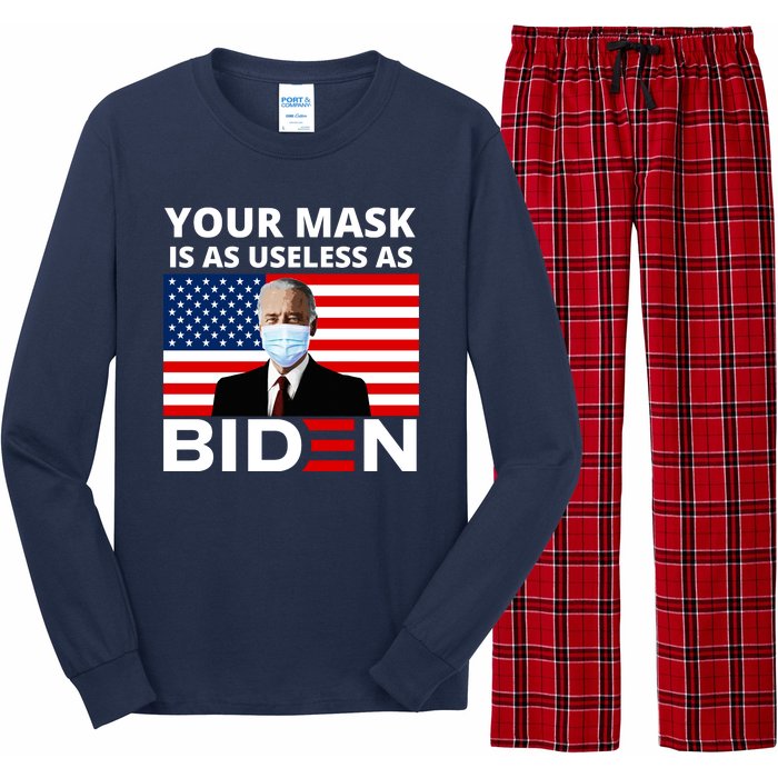 Your Mask Is As Useless As Biden Funny Long Sleeve Pajama Set