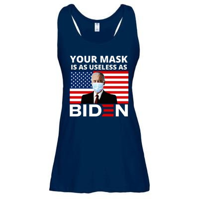 Your Mask Is As Useless As Biden Funny Ladies Essential Flowy Tank