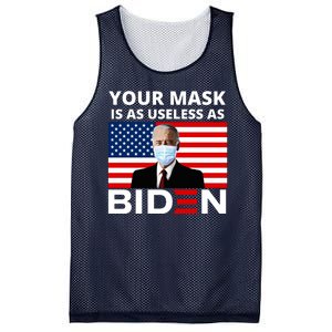 Your Mask Is As Useless As Biden Funny Mesh Reversible Basketball Jersey Tank