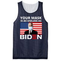 Your Mask Is As Useless As Biden Funny Mesh Reversible Basketball Jersey Tank