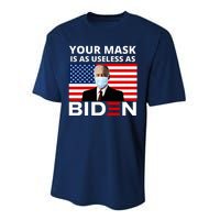 Your Mask Is As Useless As Biden Funny Performance Sprint T-Shirt