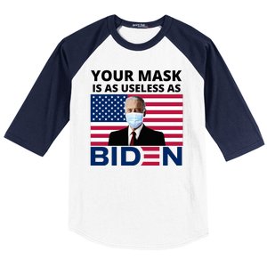 Your Mask Is As Useless As Biden Funny Baseball Sleeve Shirt