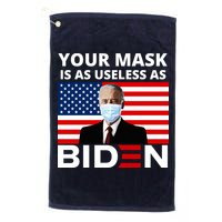 Your Mask Is As Useless As Biden Funny Golf Towel