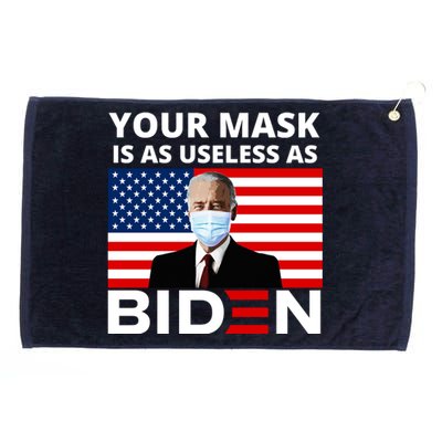 Your Mask Is As Useless As Biden Funny Grommeted Golf Towel